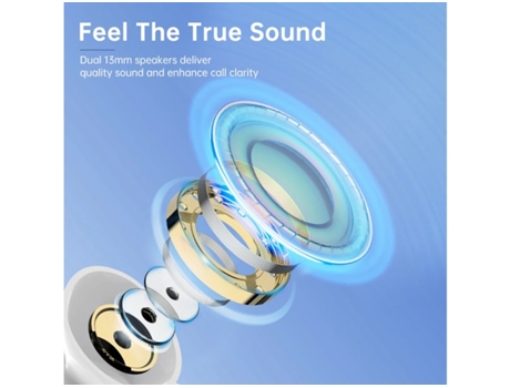 True Wireless Bluetooth Auriculares 5.0 Cancelación de Ruido con Micrófono Incorporado Blanco