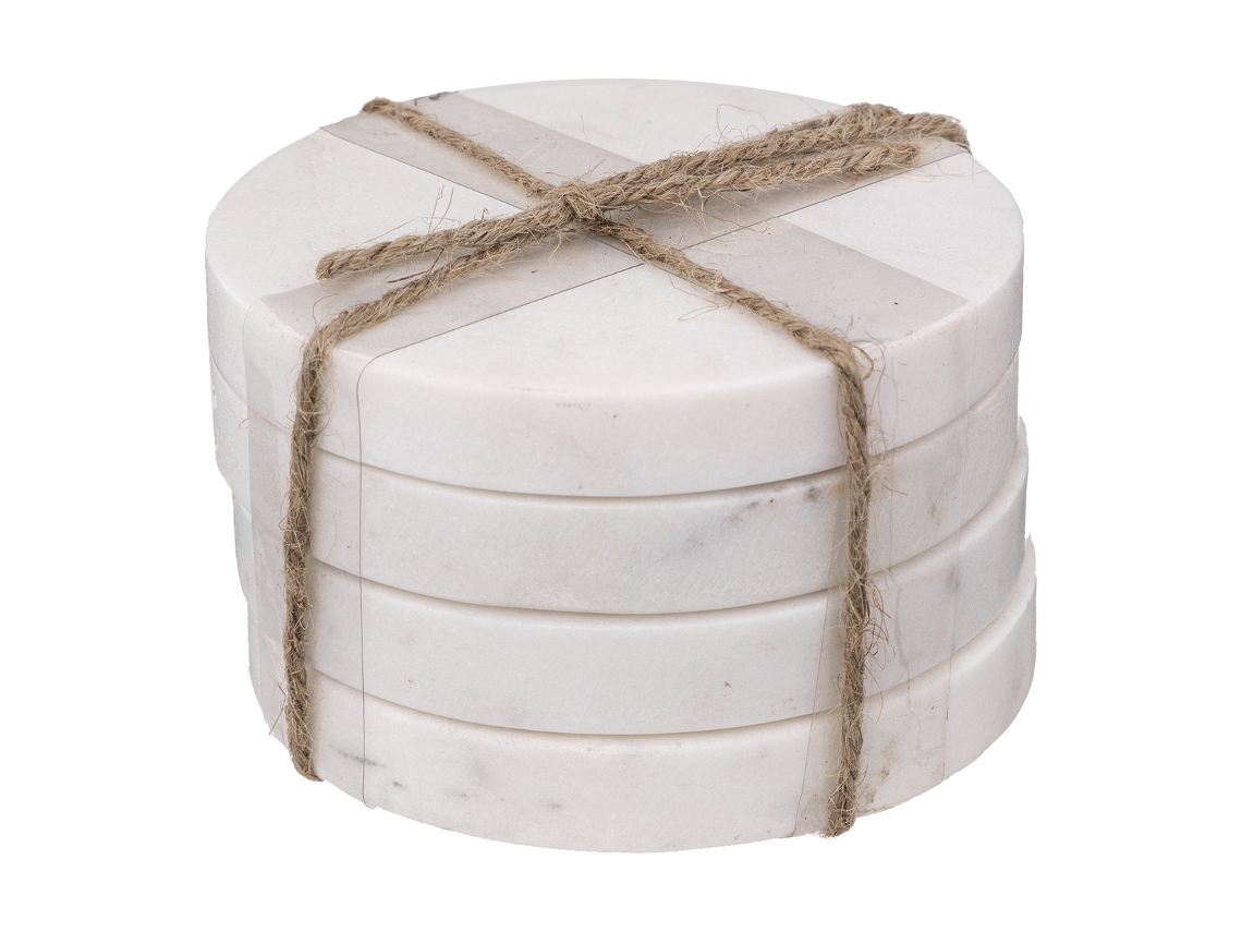 Posavasos x4 mármol blanco D10cm - SG SECRET DE GOURMET
