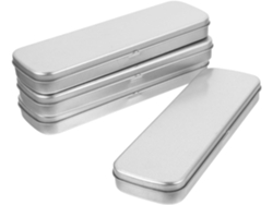 Estuche Multifuncional Para Lápices, Color Gris Plateado, Para 4 Piezas.