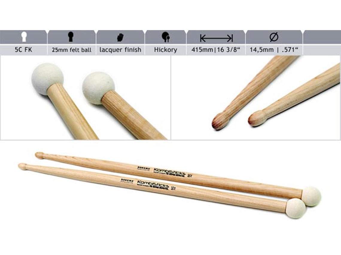 Par de Baquetas Kombisticks 5c Fk ROHEMA