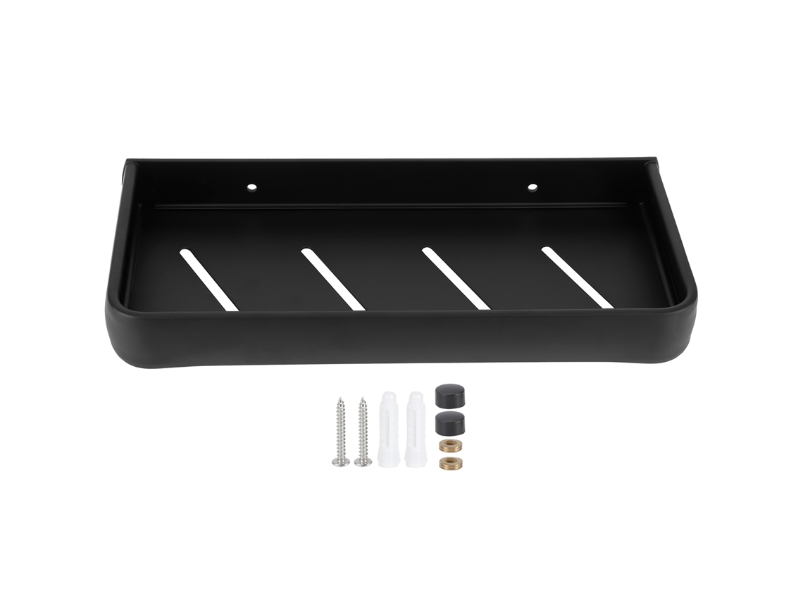 Estantería de pared para baño de 30 cm de aluminio con cesta.