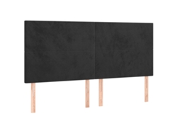 Cabecero Negro 160x5x118/128 cm Terciopelo EXCLUSIVO MAISON
