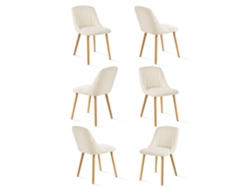 Sillas De Comedor Goeurvant 993(pack De 6, Crema, Chenilla)