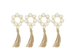 Servilleteros de madera estilo pastoral europeo, 4 piezas