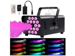 Máquina de humo, 500 W de potencia, control remoto, 18 LED.