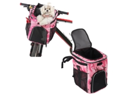 Cesta de bicicleta para perros, impermeable, para transportar bicicletas de mascotas, mochila frontal extraíble con bolsillos laterales Gusshious Bols