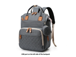Mochila Para Pañales, Mochila De Viaje Multifuncional, Bolso Cambiador De Maternidad, Gran Capacidad, Gris Oscuro Chrui