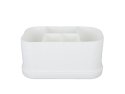 Portacepillos y pasta de dientes de silicona con 5 compartimentos, color blanco