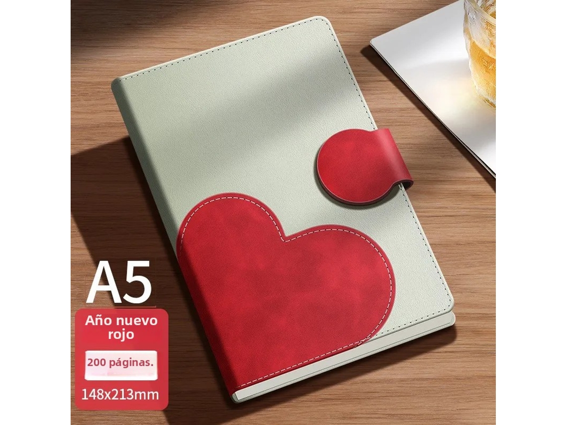 Nuevo cuaderno de oficina, bloc de notas sencillo, cuaderno de actas de reuniones. Mdug (rojo)
