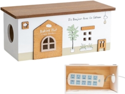 Caja Organizadora De Cables, Cesta Con Diseño De Cabaña De Madera, Organizador