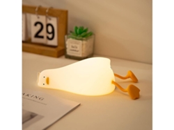 Lámpara de noche de pato, lámpara LED de pato tumbado, pato suave, lindo pato iluminado, luz de noche para guardería, lámpara de silicona regulable Facpoet