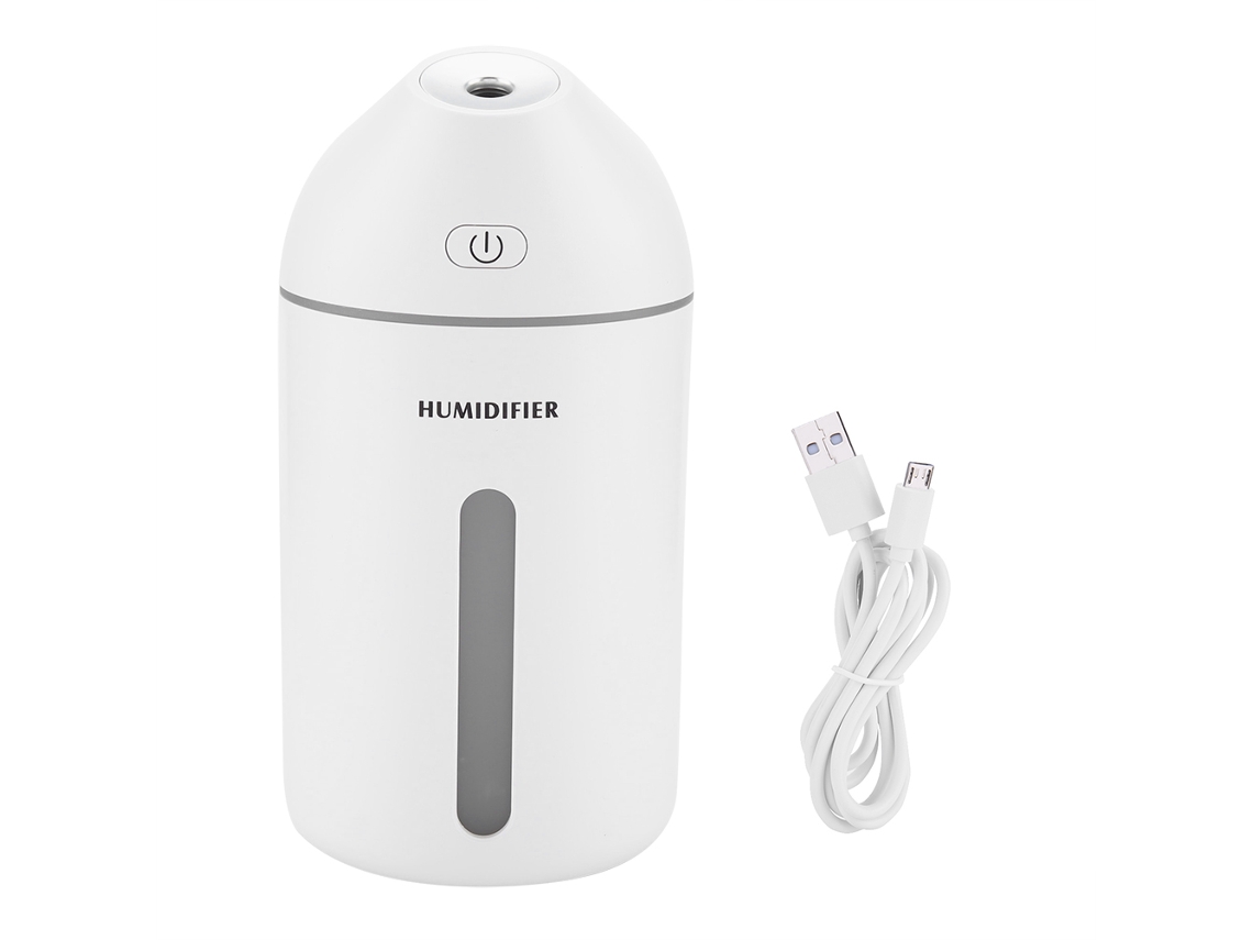 Humidificador USB portátil de 320 ml para oficina, coche, hogar, ambientador con luz nocturna.