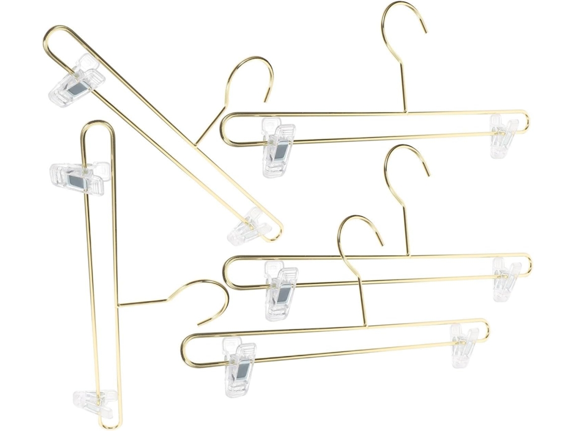 Clips Metálicos Dorados Ahorran Espacio Juego 5 Ajustables Antideslizantes Interior Pantalones Armario