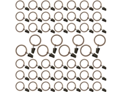 Juego de 50 anillas para cortinas con clips de acero inoxidable y ganchos de 38 mm de diámetro para sujetar Vayotoy