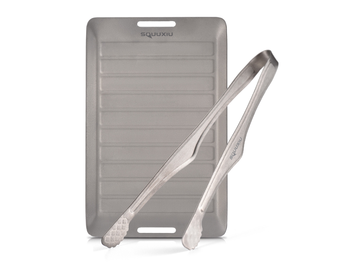Juego De Sartén Portátil De Titanio Para Barbacoa Y Pinzas De Camping Con Superficie Antiadherente Para 1 Persona.