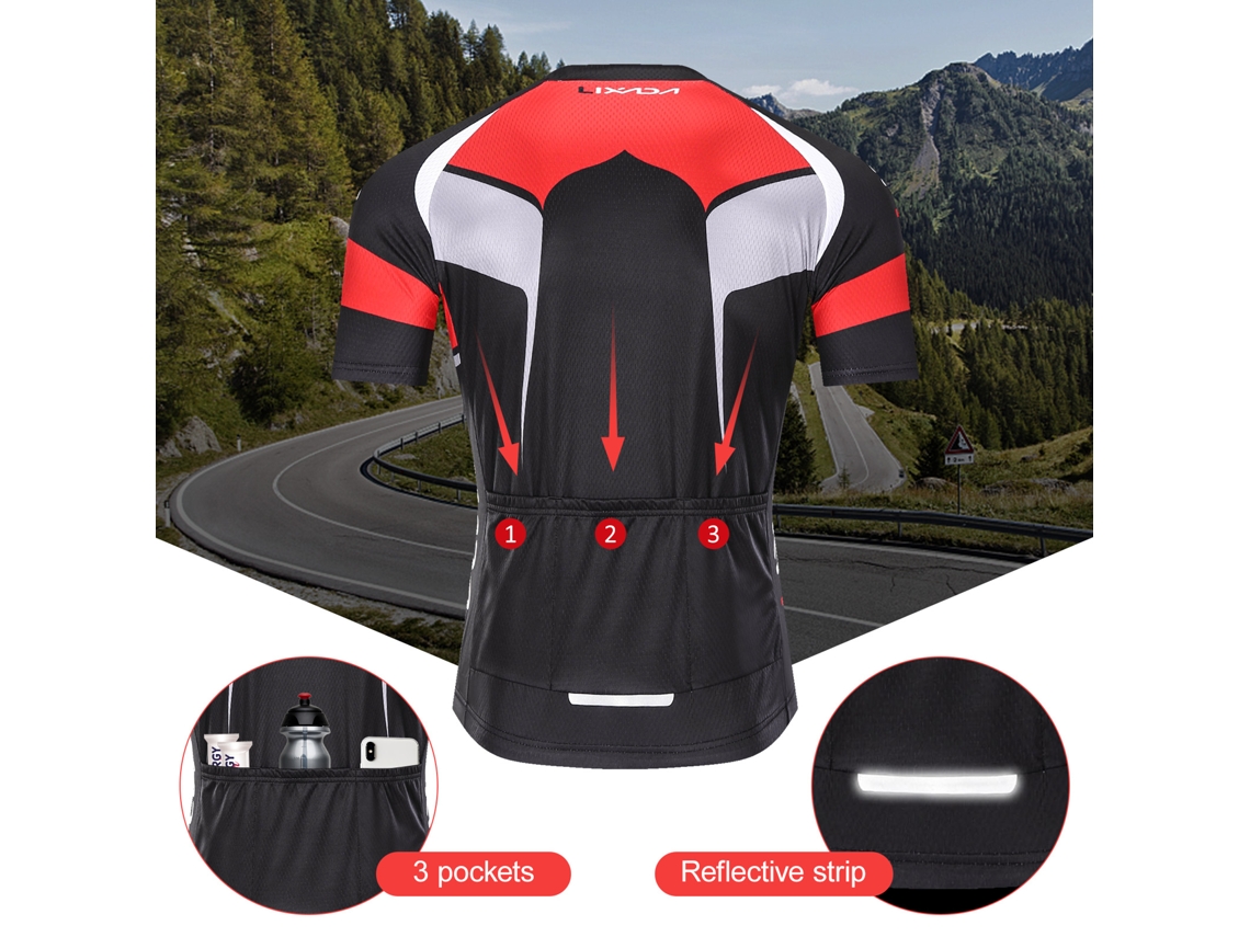Conjunto De Maillot De Ciclismo De Manga Corta Y Culotte Con Tirantes Para Hombre Con Acolchado De Espuma - Secado Rápido Y Transpirable
