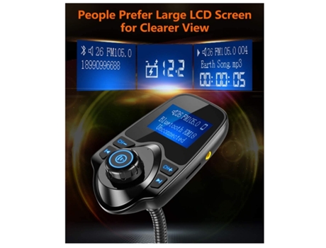 Adaptador de radio transmisor FM Bluetooth para coche FSQ_zzh_0620_9 Negro