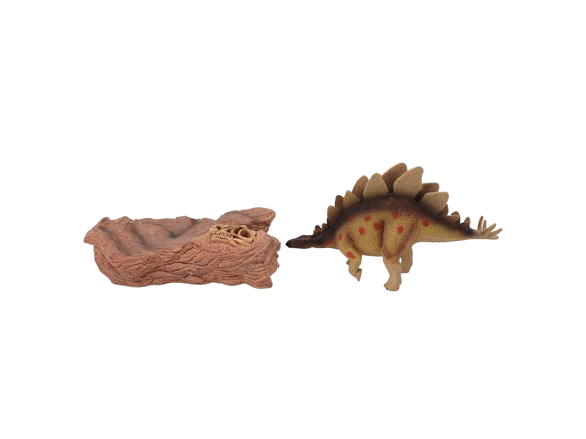 20du26 Modelo realista de dinosaurio con base escénica, juguete educativo para niños