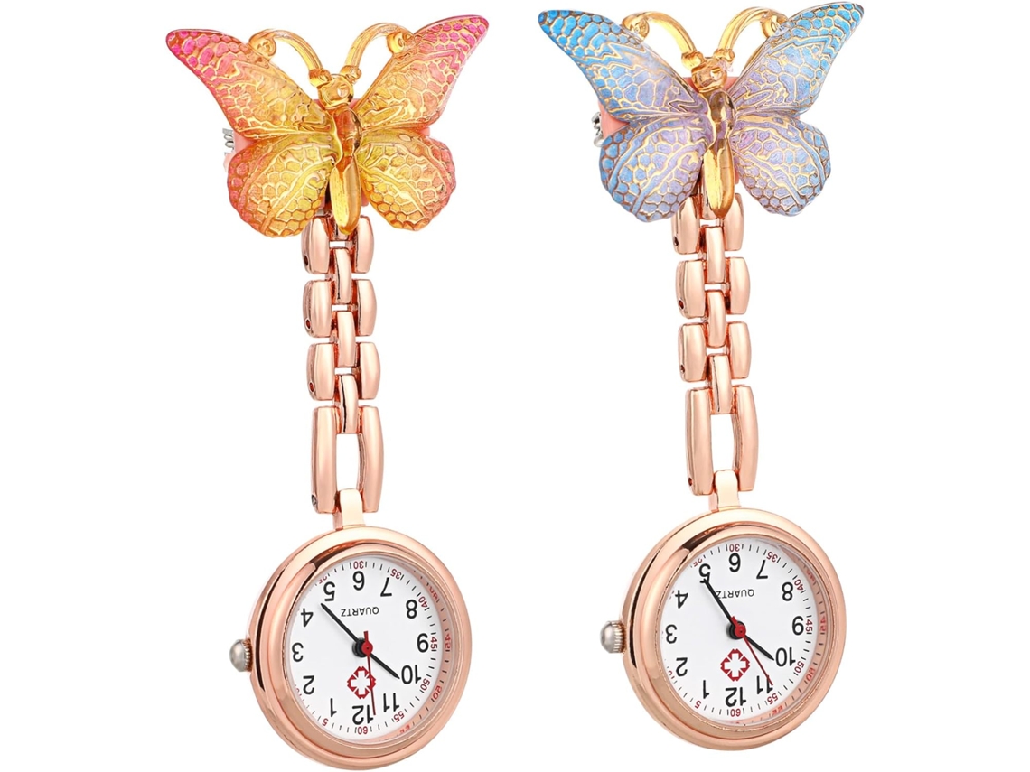 Reloj Bolsillo Cuarzo Enfermeras Juego 2 Piezas Colorido Metal Sólido Grado Médico Estudiantes Diario 38 Clip