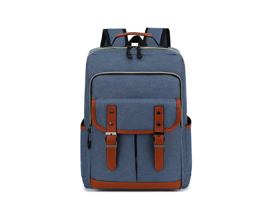 Mochila para portátil de estilo retro, 16 pulgadas, perfecta para viajar y muy elegante, azul.