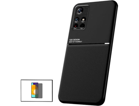 Kit Funda Magnetic Lux y Anti-Spy 5D Full Cover Xiaomi Poco M4 Pro 5G PHONECARE Negro