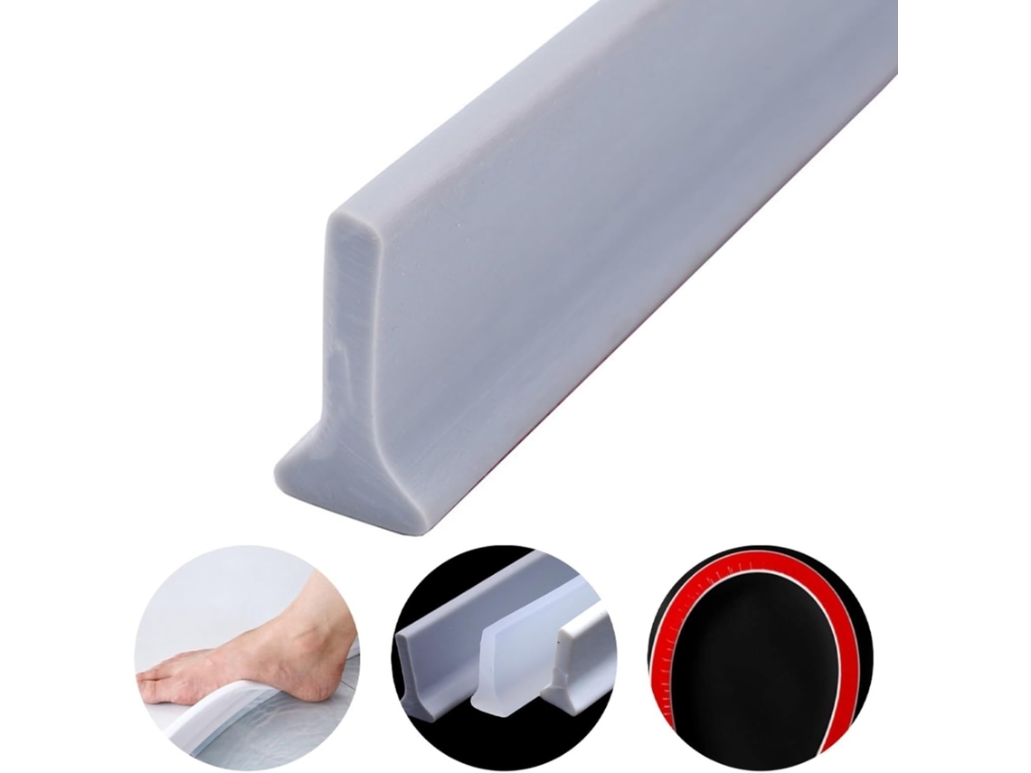 Tira autoadhesiva para umbral de ducha/barrera de agua de 2 m Jortmrd