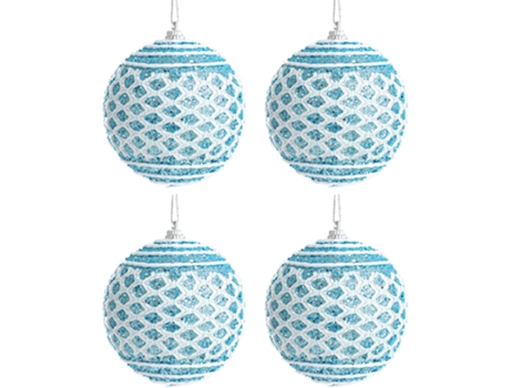 Adornos de bolas brillantes de Navidad Vintage para decoración de árboles, adornos esféricos de decoración de Navidad, azul