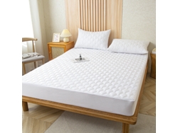 Protector De Colchón Impermeable Czhhmart (sábana Bajera Ajustable) 150 Cm X 200 Cm (con Dos Fundas De Almohada) Blanco
