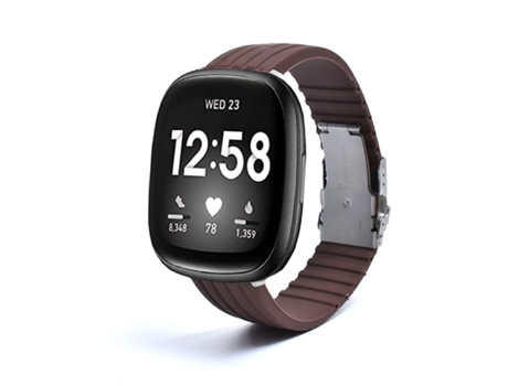 Correa Silicona Stripe Adaptable Fitbit by Google Versa 3 Marrón