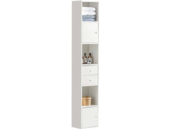 Mueble Columna de Baño con 2 Puertas y 2 Cajones SOBUY (Blanco - 33x24x188 cm)