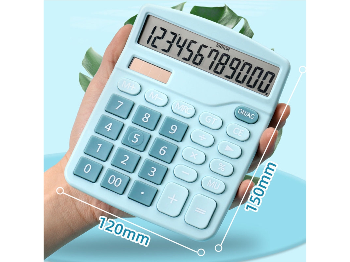 Calculadora De Escritorio Con Alimentación Solar Y A Pilas, Con 12 Dígitos Y Gran Pantalla Lcd Para Uso Doméstico Y De Oficina.