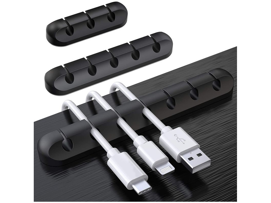 Juego De 3 Organizadores De Cables Qjl, De Silicona Con Adhesivo Para Usb, Enchufes De Pared, Ratones, Pc, Hogar Y Oficina.