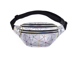 2026-bolsa Cintura 2025 De Cuero Pu Holo, Mochila Lumbar Brillante Ajustable Para Fiesta, Viajes Y Deportes, Color Plata