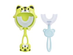 Cepillo De Dientes Sensorial En Forma De U Para Niños. Cabezal De Silicona Para Una Limpieza Bucal Completa.