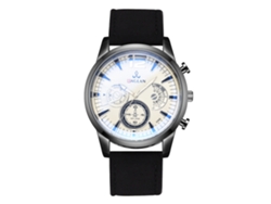 Reloj De Pulsera De Moda Para Hombre Con Correa De Piel Sintética Y Esfera De Tres Subesferas.