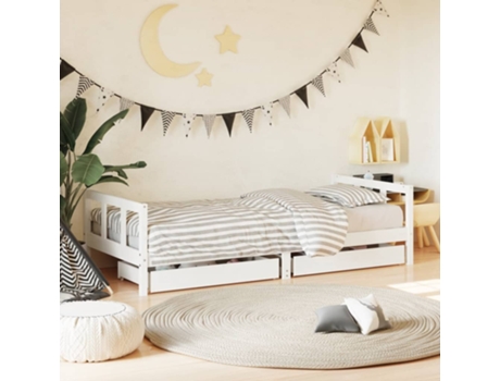 Estructura De Cama Para Niños VIDAXL Blanco Madera (90x200 cm)