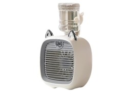Ventilador portátil, motor sin escobillas ajustable de 3 velocidades, nanopulverizador, batería de 2400 mAh, gris Yizhood
