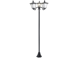 Farol Solar De Jardín Con 3 Bombillas Led, 120 Lúmenes, Clasificación Ip44, Acero Negro.