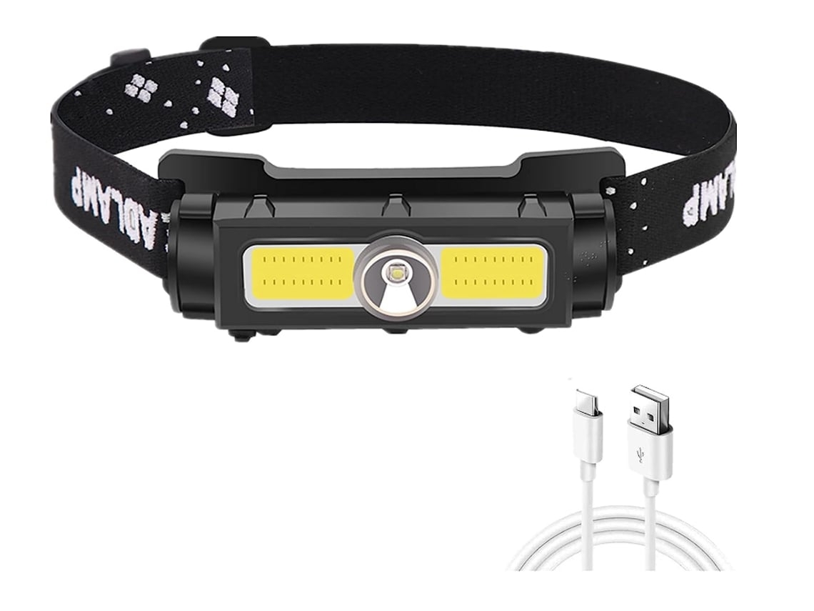 Linterna frontal LED recargable, ultrabrillante, COB de 12 000 lúmenes, 7 modos, resistente al agua, rotación ajustable de 90°, linterna frontal LED magnética negra, Yunzii