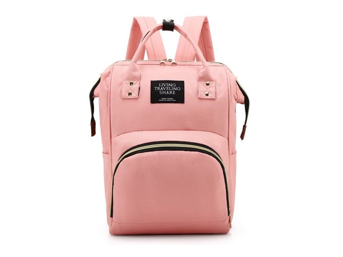 Mochila de Viaje de Bebé ZMDECQNA Estilo Cambiar Bolsillos Aislados Cuidado Rosa