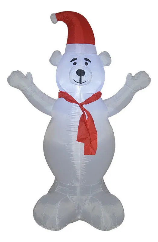 Nuevo oso inflable de 1,8 m con gorro de Papá Noel de Vayotoy