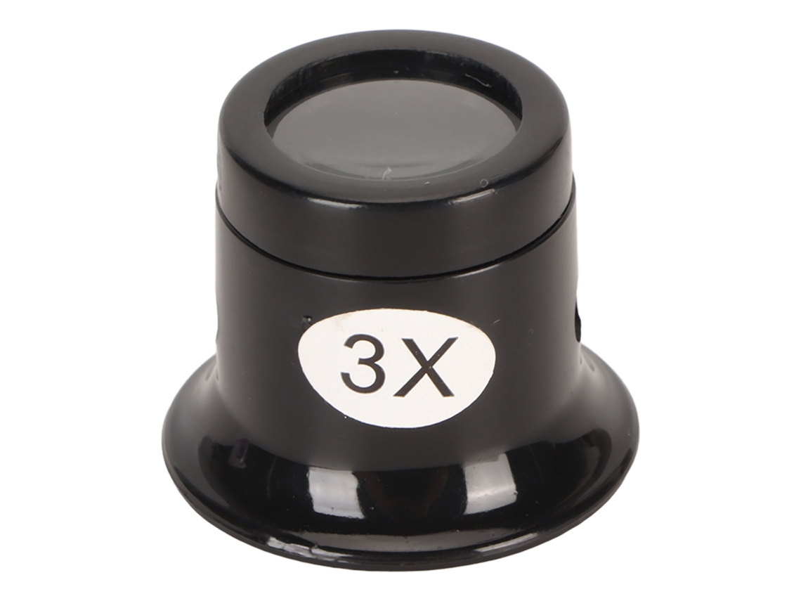 Lupa de joyería con aumento de 3x, de plástico resistente, portátil, para relojes y antigüedades.