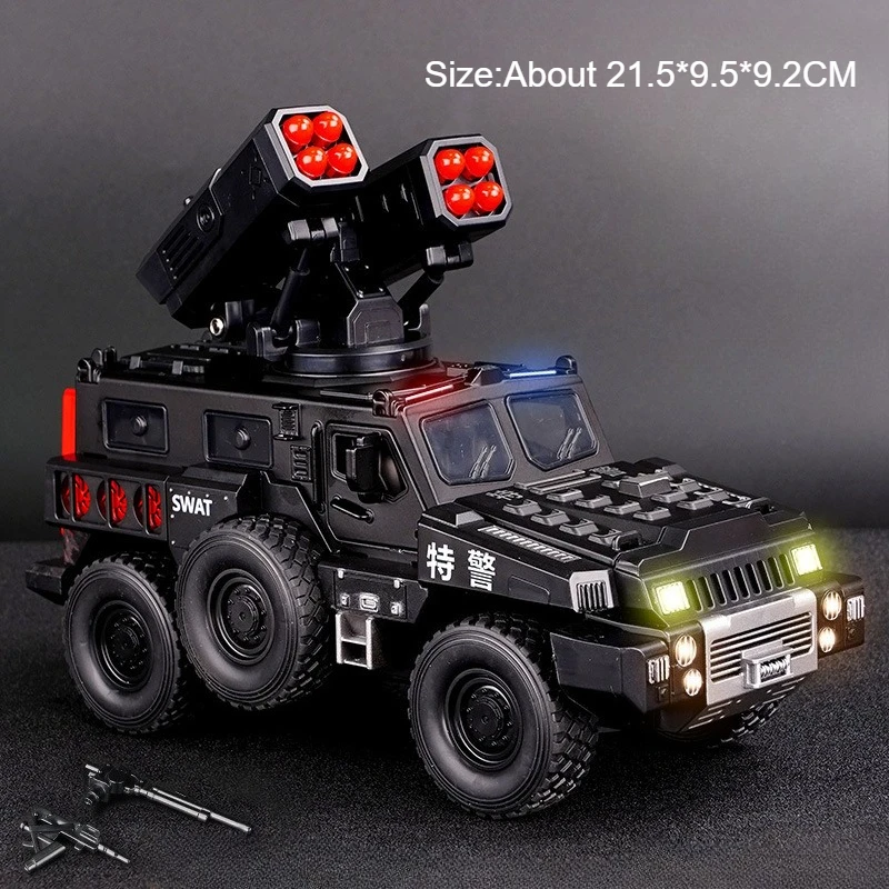 (coche Negro) Modelo De Vehículo Blindado De Doble Torreta A Escala 1:50