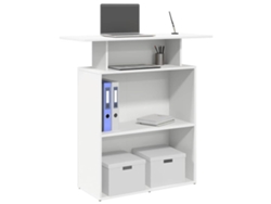 Mostrador de recepción blanco de 100x40x104 cm, fabricado en madera de ingeniería.