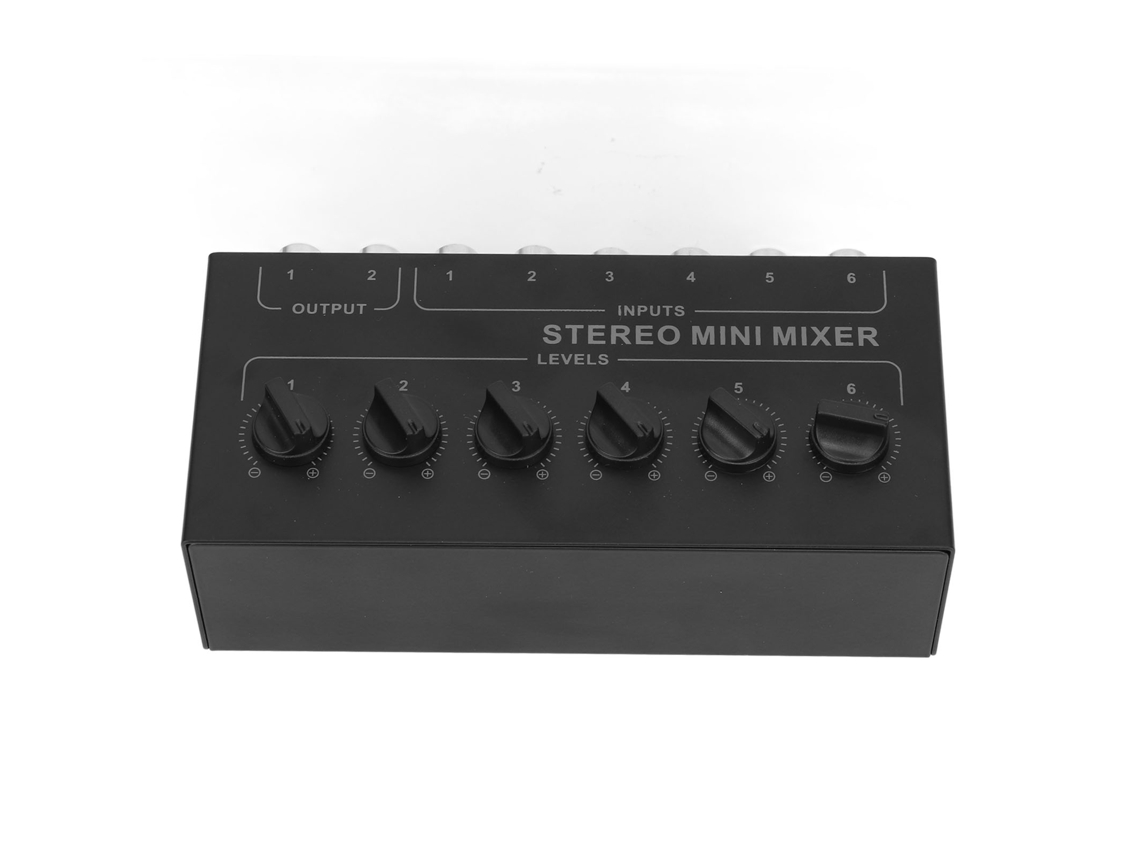 Omni-mixer Estéreo Mini 6 Canales Control De Volumen Independiente Mezclador Pasivo Portátil Para Pc Cd Laptop
