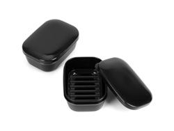 2026-porta Jabón Viaje, 2 Piezas Recipiente Jabón Portátil Ahorrador Jabón Para Camping Gimnasio Viaje Negro