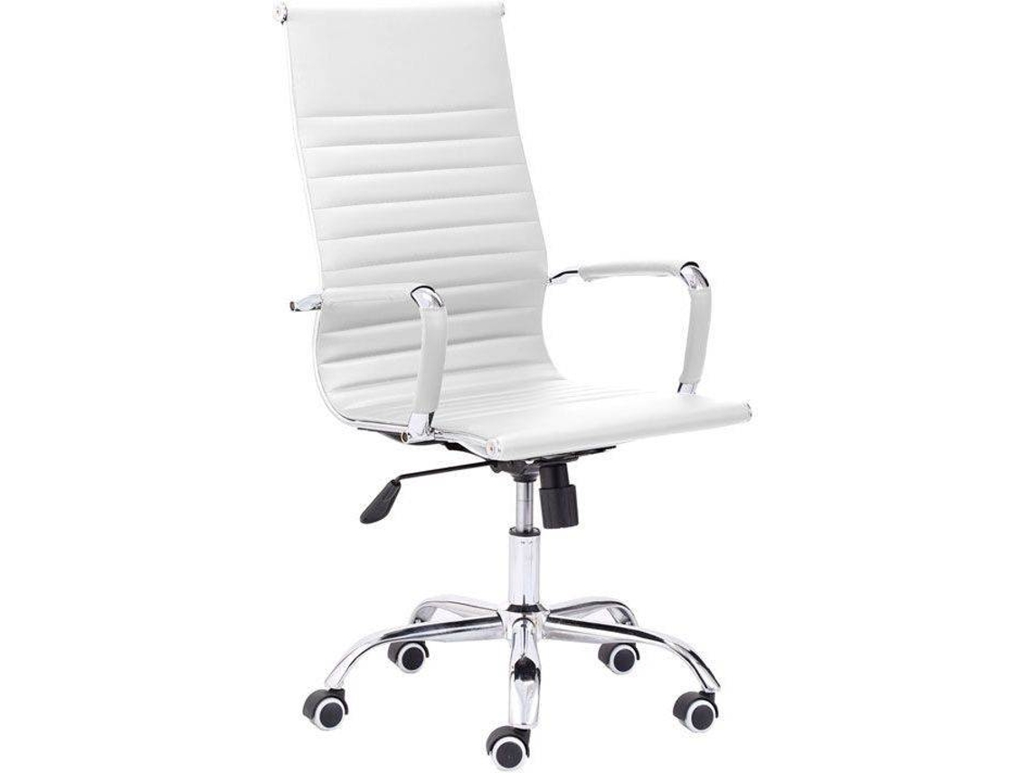 Silla de Escritorio Operativa ABECEDARIO Letter Blanco (64 x 116 x 64 cm - Metal y Cuero Sintético)