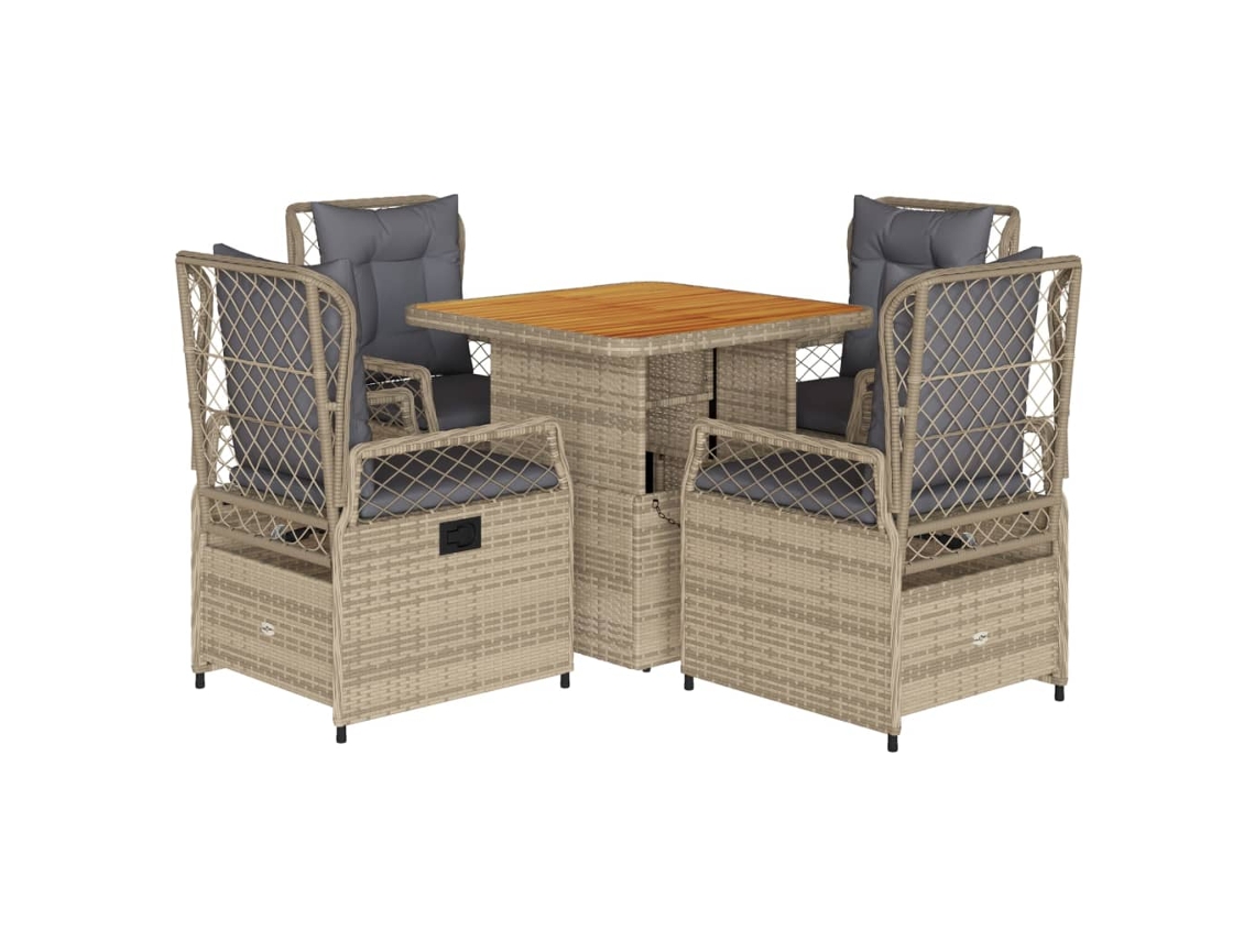 Maison Exclusive - Set Comedor De Jardín 5 Pzas Con Cojines Ratán Sintético Beige
