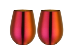2026da-vasos De Vino Sin Tallos, Acero Inoxidable, Portátiles Al Aire Libre, Set De 2, Mantienen Temperatura Magic Red