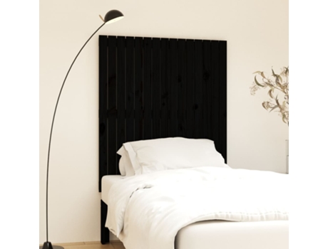 MAISON EXCLUSIVE - Cabecero de cama pared madera maciza pino negro 95,5x3x110 cm